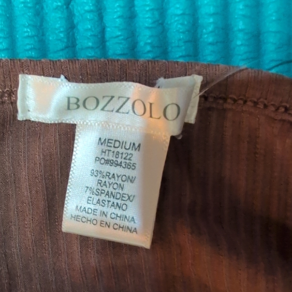 Bozzolo Chocolate Ribbed Top - Picture 2 of 3